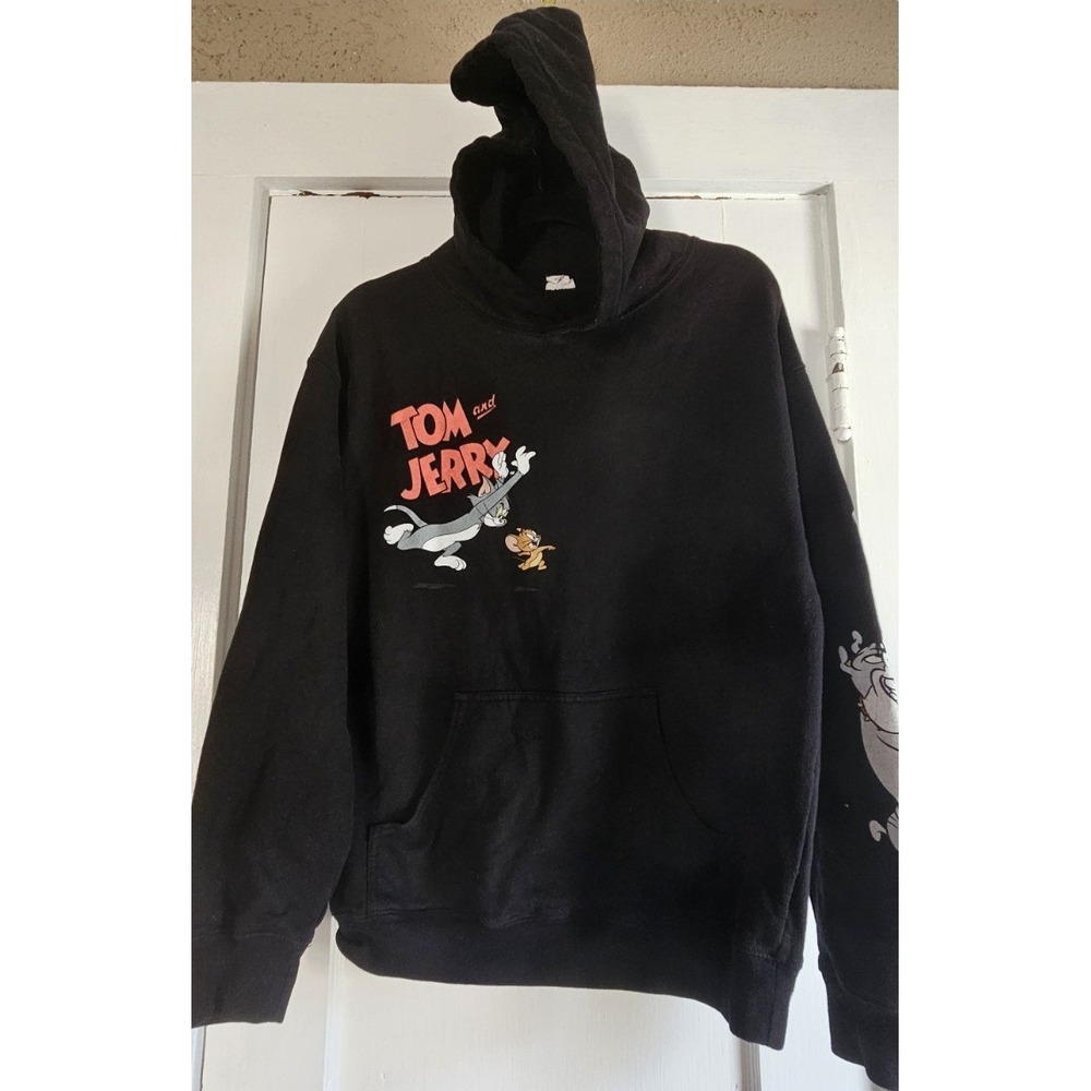 freeze Tom and‎ Jerry Hoodie black cotton blend Mens Sz M